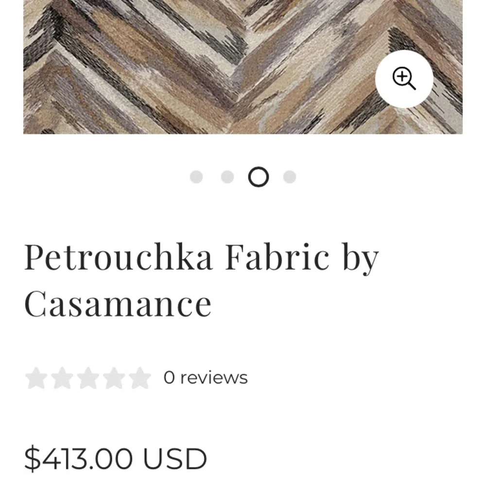 Petroutchka fabric by Casamance luxury upholstery remnant 30”x 55” linen cotton